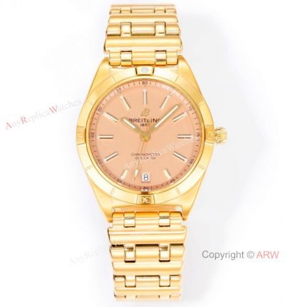 New! Swiss Made Breitling Chronomat 36mm BLS 2824 Rouleaux Bullet Bracelet Champagne Dial